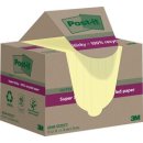 Recycling Notes Post-it Super Sticky, 76 x 76 mm, 1 Pack = 12 Blöcke, gelb