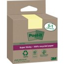Recycling Notes Post-it Super Sticky, 47,6 x47,6 mm, 1 Pack = 4 Blöcke, gelb