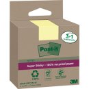 Recycling Notes Post-it Super Sticky, 47,6 x47,6 mm, 1 Pack = 4 Blöcke, gelb