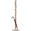Garderobenständer Wood Range Modell « A », weiß, 6 +2 Haken, integrierter Schirmständer, Höhe: 178 cm
