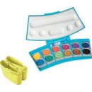 Deckfarbkasten Pelikan ProColor 735PC / 12, 12 Farben, türkis / neongelb