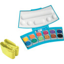 Deckfarbkasten Pelikan ProColor 735PC / 12, 12 Farben, türkis / neongelb