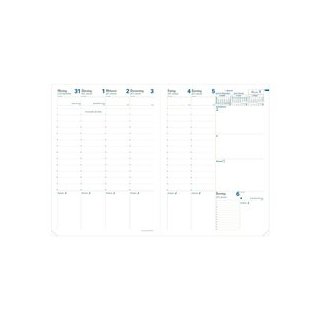 Kalendereinlage Prenote, 1 Woche /2 Seiten mit Tagesnotizen, Spaltenansicht, 210 x 297 mm