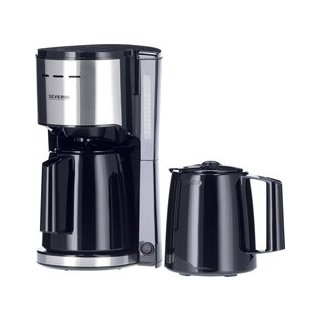 Kaffeemaschine KA 9308, schwarz mit Edelstahl, 2 Thermokannen, Schwenkfilter mit Tropfverscluss, für 8 Tassen, ca. 1000W