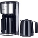 Kaffeemaschine KA 9308, schwarz mit Edelstahl, 2 Thermokannen, Schwenkfilter mit Tropfverscluss, für 8 Tassen, ca. 1000W