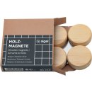 Holz-Magnet, rund, Ø: 33x9mm, Haftkraft 20 Blatt (A4, 80g/qm), Packung à 4 Stück
