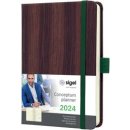 Wochenkalender Nature Edition 2024, ca. DIN A6, 1 Woche / 2 Seiten, echtes Holz-Material, 176 Seiten Gummibandverschluss, Stiftschlaufe