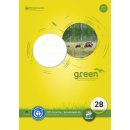 Green Schulblock Lin28, DIN A4, 50 Blatt, 70 g/qm, 5 mm,...