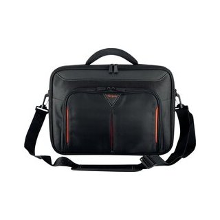 Laptop-Tasche Classic+ Clamshell 14", zusätzliche Innenhülle, gepolsterter, verstellbarer Griff, Front-Reißverschluss, schwarz