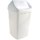 Schwingdeckelabfallbehälter, 25 Liter, mit Klappe, aus Polystyrol, weiß