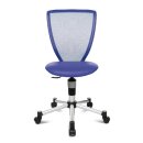 Topstar Drehstuhl Junior Titan, silber/blau, ohne Armlehne, max. Nutzergewicht 60 kg, optimale Anpassung an Körpergröße, hohe Rückenlehne mit Netzbezug