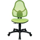 Drehstuhl Junior Open Art, schwarz/apfelgrün, ohne Armlehne,  max. Nutzergewicht 60 kg, optimale Anpassung an Körpergröße, hohe Rückenlehne mit Netzbezug