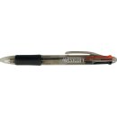4-Farb Kugelschreiber VARIETY, Strichstärke 1 mm, gummierte Griffzone, Gehäuse Kunststoff, farbige Schieber