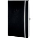 Chronobook Black & White, DIN A5, 2024, Tagesplan, 1 Tag / 1 Seite, Softcover, Leinenprägung, schwarz