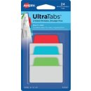 Haftstreifen UltraTabs Klas 50,8 x 38 mm, 1 Pack = 24 Haftstreifen, Lasche:, grün, blau, rot