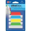 Haftstreifen UltraTabs Klas 63,5 x 25 mm, 1 Pack = 24 Haftstreifen Lasche: grün, blau, rot, gelb