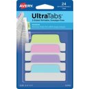 Haftstreifen UltraTabs Past 63,5 x 25 mm, 1 Pack = 24 Haftstreifen, Lasche Pastell: blau, pink, lila, grün