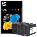 HP 937 Tintenpatronen 4er-Set, Schwarz, Cyan, Magenta,...