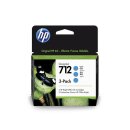 HP 712 Tintenpatronen 3er-Set, Cyan - Original