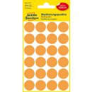 Markierungspunkte, orange, Ø 18 mm, permanent, 1 Packung = 4 Blatt = 96 Stück