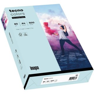 Kopierpapier Tecno Colors A4 80g/qm 1 Packung = 500 Blatt hellblau