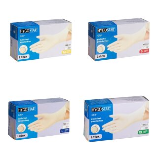 HYGOSTAR Einmalhandschuhe GRIP Latex puderfrei weiß 100 St.