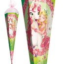 Roth Schultüte Einhornglück 85cm eckig mit Glitter Glitterborte Organzaverschluss