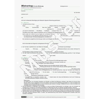Mietvertrag für Wohnungen A4