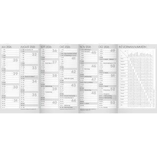 Wochensichtkalender 2026 Jahresübersicht 2026 1 Seite = 2 Monate