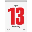 Tagesabreißkalender 2026 1 Seite / 1 Tag 65 x 98mm