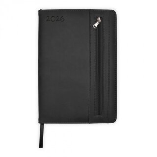 Wochenplaner 2026 A5 Soft mit Tasche schwarz