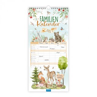 Familienkalender 2026 20 x 42cm Familientermine Waldfreunde