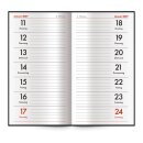 Trötsch Taschenkalender 2027 Schwarz 8 × 15 cm – 1 Woche pro Seite