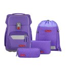 Step by Step Schulranzen-Set Basis Purple Konfetti 4-teilig