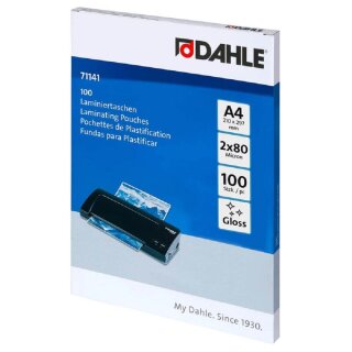 Dahle Laminierfolien A4, 2x80 micron, 1 Pack = 100 Stück