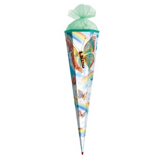 Roth Schultüte Rainbow Butterfly 85 cm eckig mit Tüllverschluss
