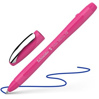 Kugelschreiber Slider Memo XB pink, Schrift blau