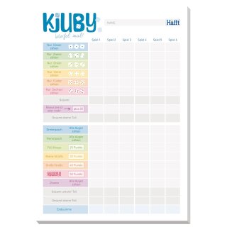 Kjuby -Würfel mal! Spieleblock A5 50 Blatt
