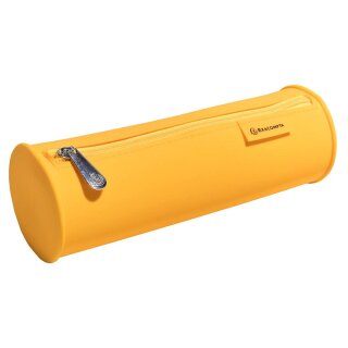 Rundes Schlampermäppchen Silikon - mango