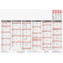 Tafelkalender 2026 DIN A4 quer 1 Seite = 6 Monate