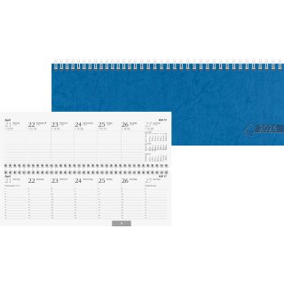 Querkalender 2026 Tischkalender 29,7x10cm 2 Seiten = 1 Woche, 112 Seiten