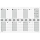 Querkalender 2025 42x13,7cm 2 Seiten =1 Woche 112 Seiten, Deckel grau