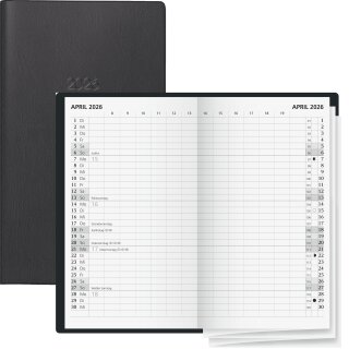 Taschenkalender 2026  9x15cm 2 Seiten = 1 Monat Leporellofaltung / Zieharmonikafaltung