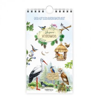Geburtstagskalender 11 x 20cm - unsere Vogelwelt -