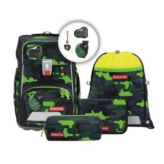 Step by Step Schulranzen-Set GIANT Black Cat Chiko 5-teilig