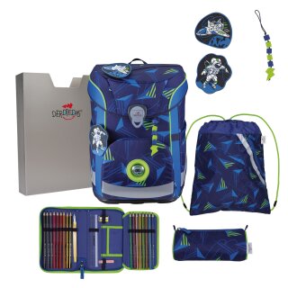DerDieDas Schulranzen-Set ErgoFlex Easy Exklusiv LED Moon Mission