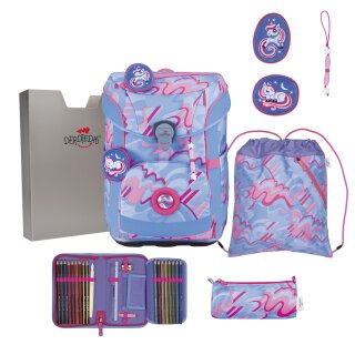 DerDieDas Schulranzen-Set ErgoFlex Easy Exklusiv Superflash Magic Unicorn