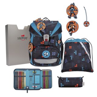 DerDieDas Schulranzen-Set ErgoFlex Light Ninja Fighter