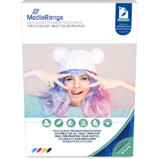 MediaRange Fotopapier MRINK103 DIN A4 hochglänzend 220 g/qm 100 Blatt