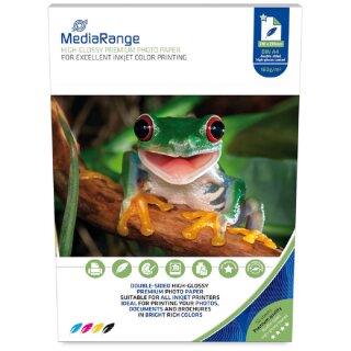MediaRange Fotopapier MRINK108 DIN A4 hochglänzend 160 g/qm 50 Blatt